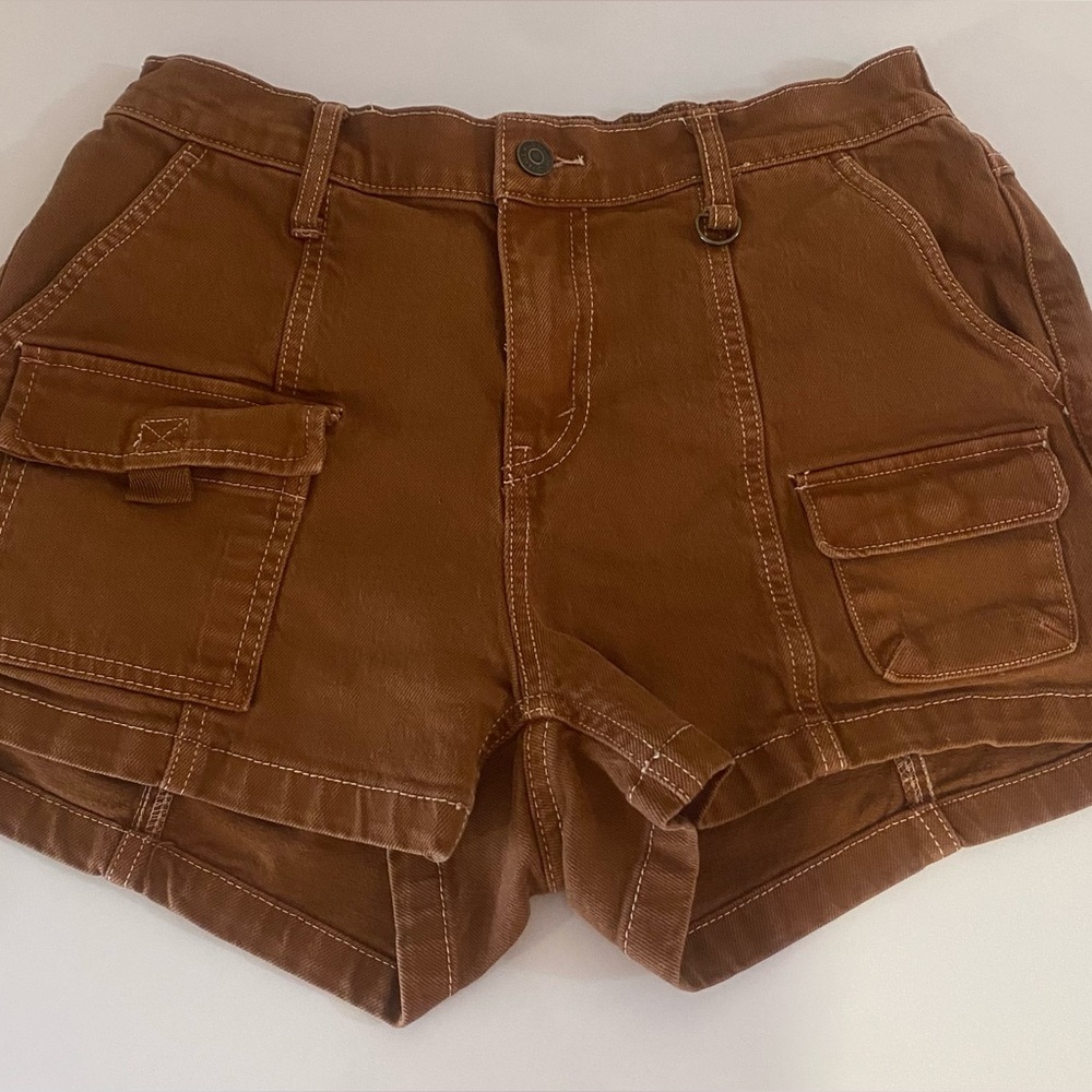 Wild Fable Brown Mid Rise Utility Shorts - Low Stretch Size: S